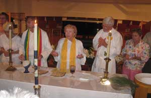 Married priest couples and a bishopess do an Easter Vigil liturgy